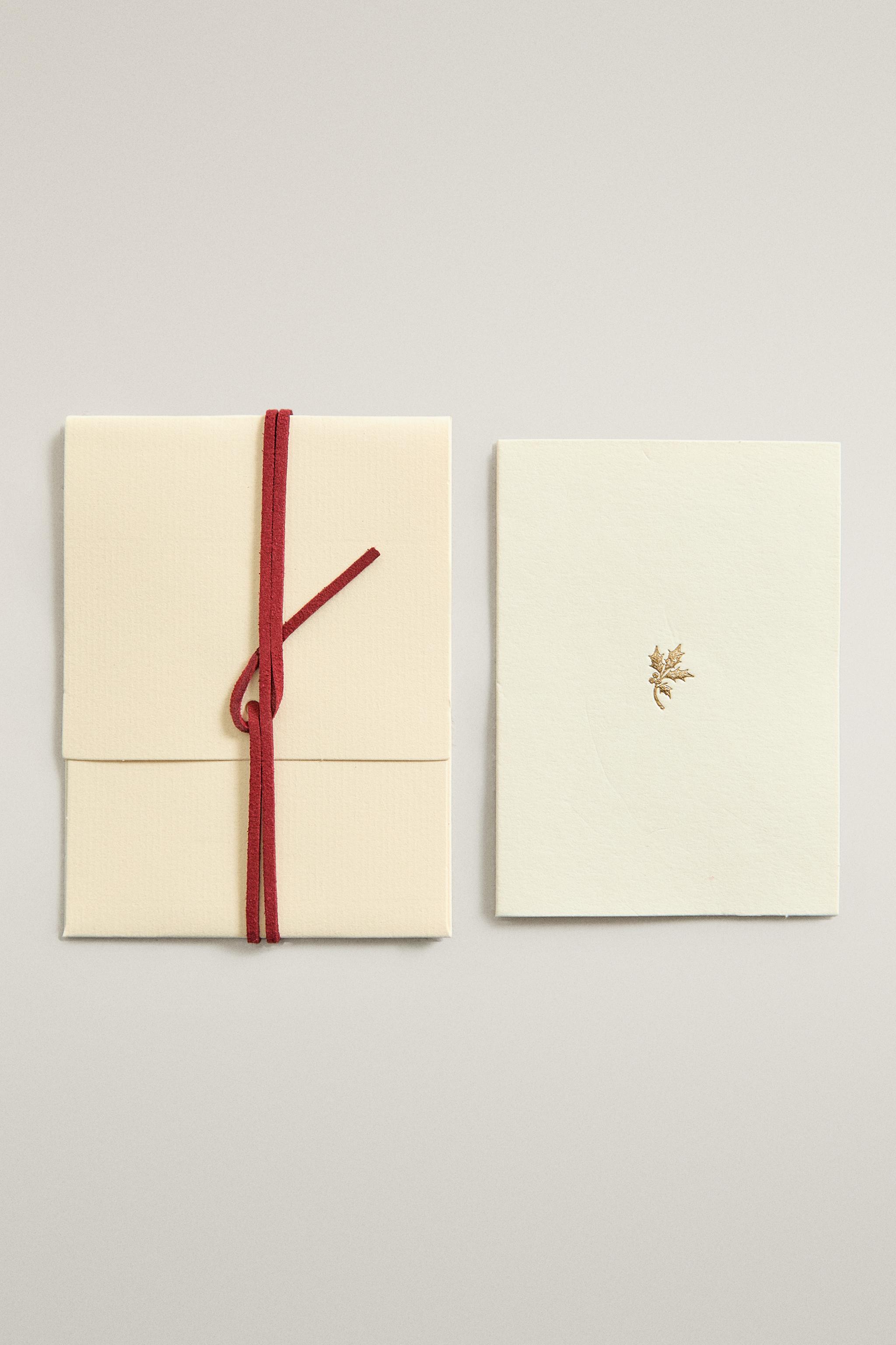 PAPER CHRISTMAS CARD AND ENVELOPE SET (PACK OF 4)