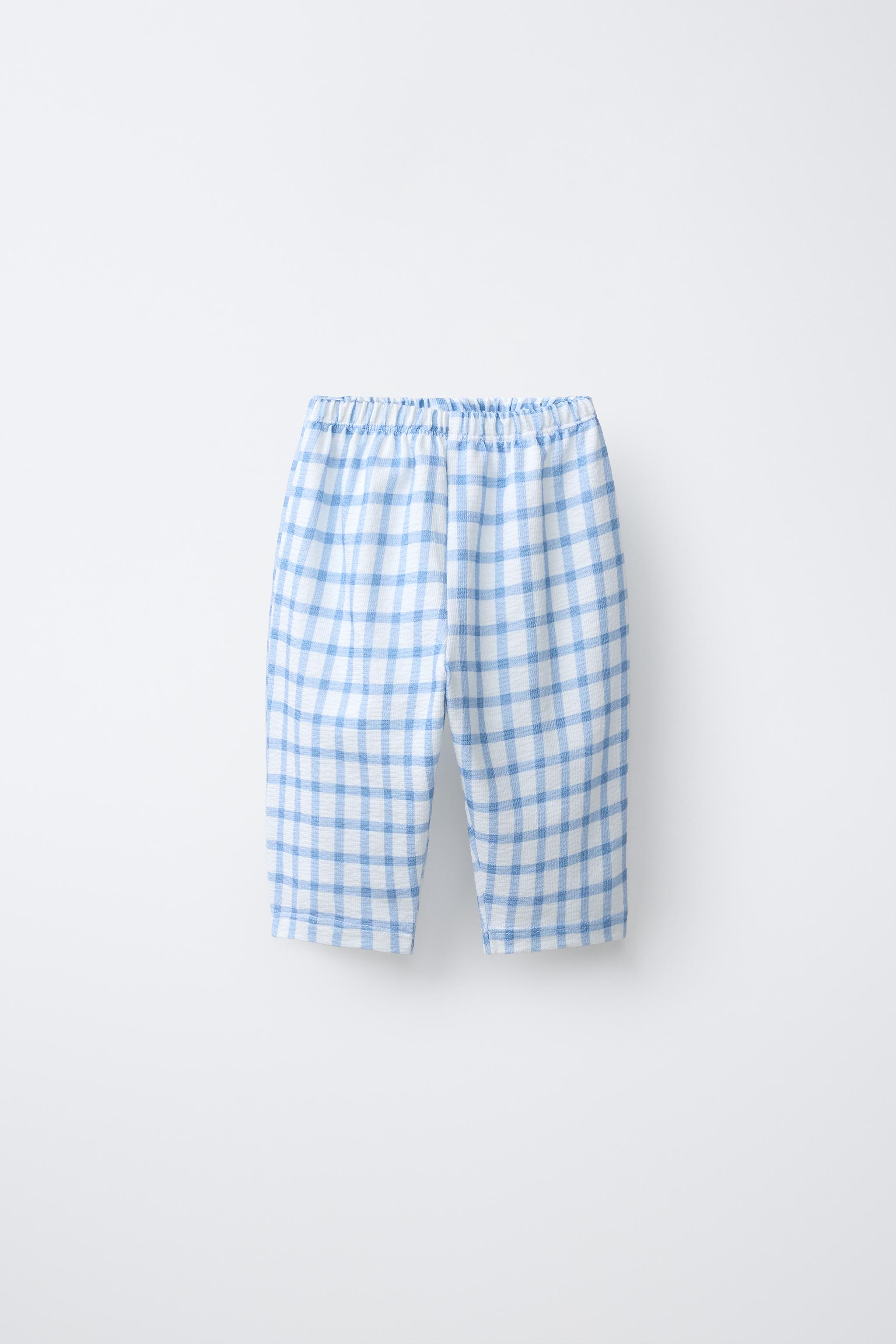 チェック柄ポケットパンツ - ブルー | ZARA Japan / 日本