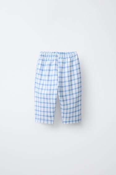 CHECK TROUSERS WITH POCKET - Blue by Zara - Image 0