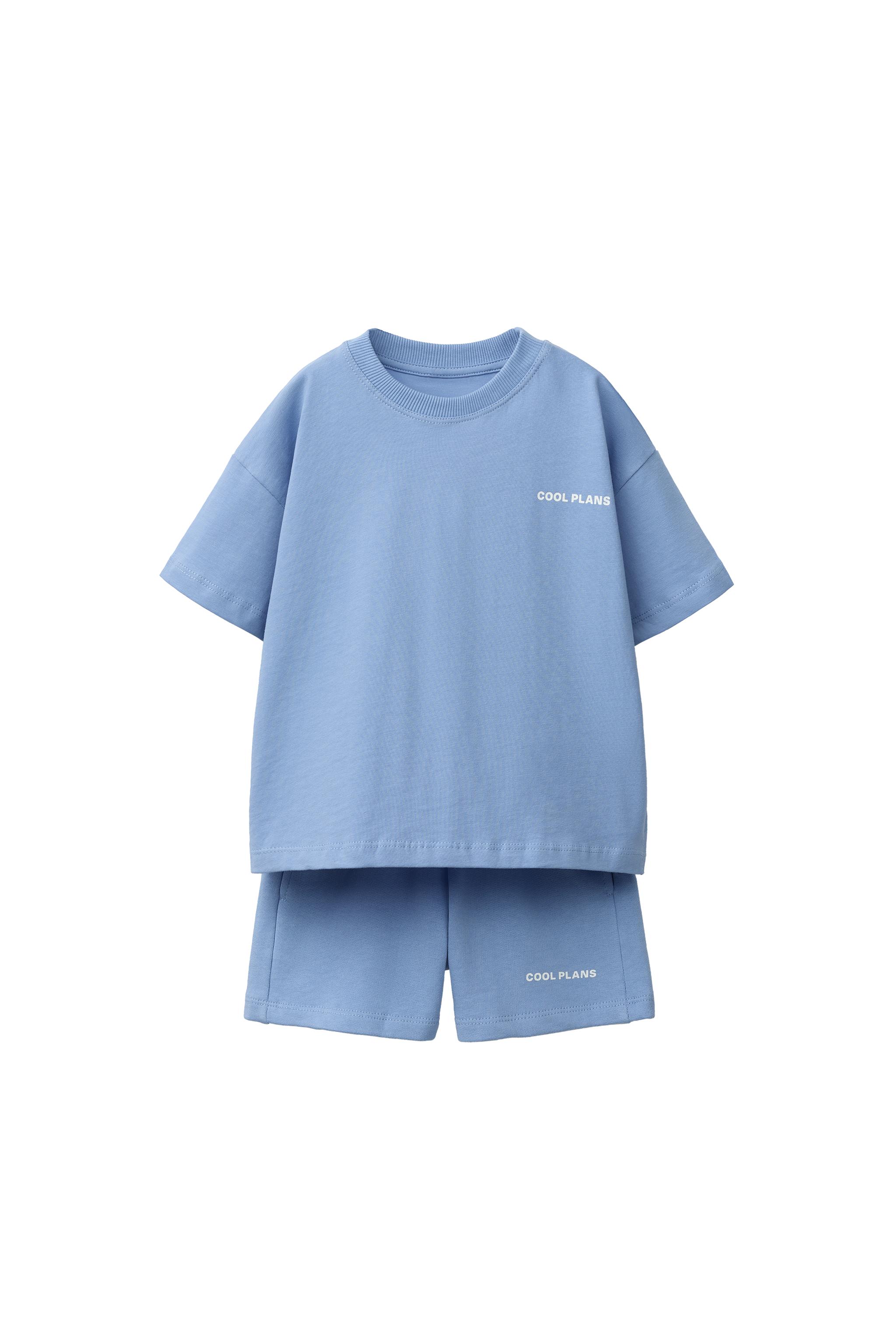 テキストTシャツ＆バミューダパンツセット - ブルー | ZARA Japan / 日本