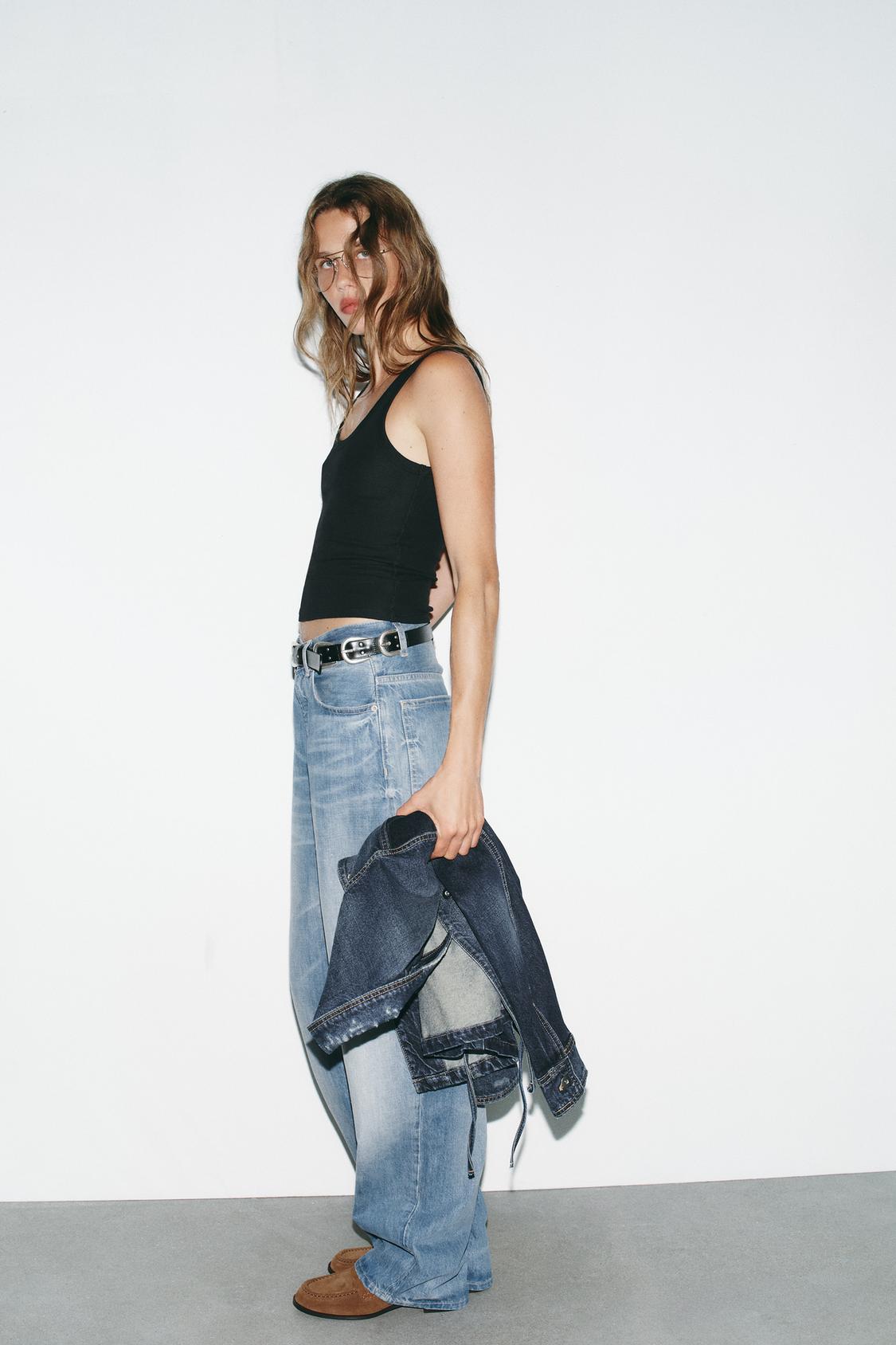 TRF HIGH RISE STRAIGHT WIDE LEG JEANS