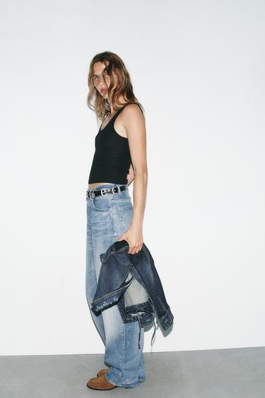 JEAN TRF DROIT LARGE TAILLE HAUTE - Indigo de Zara - Image 2