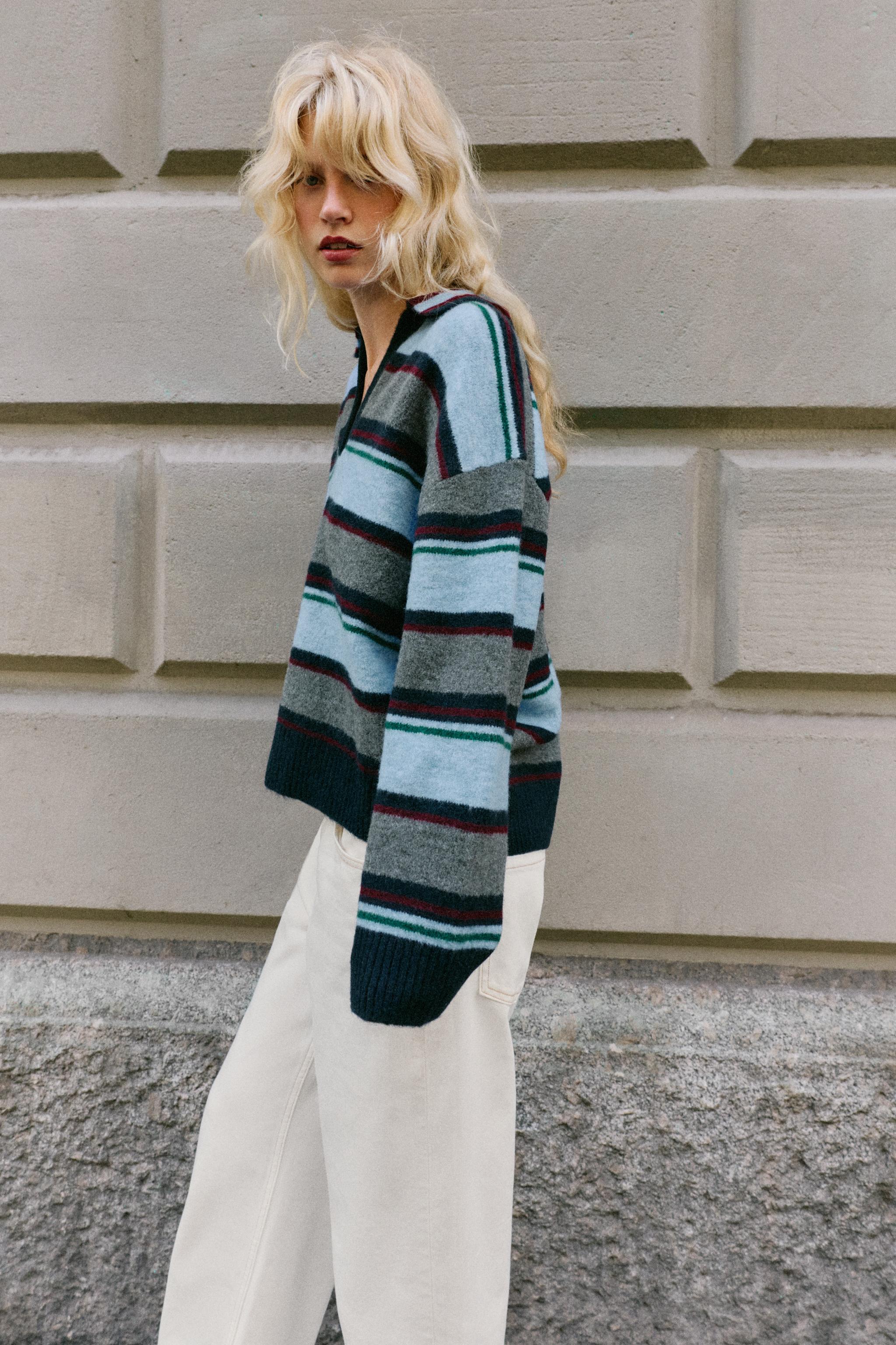 STRIPED KNIT POLO