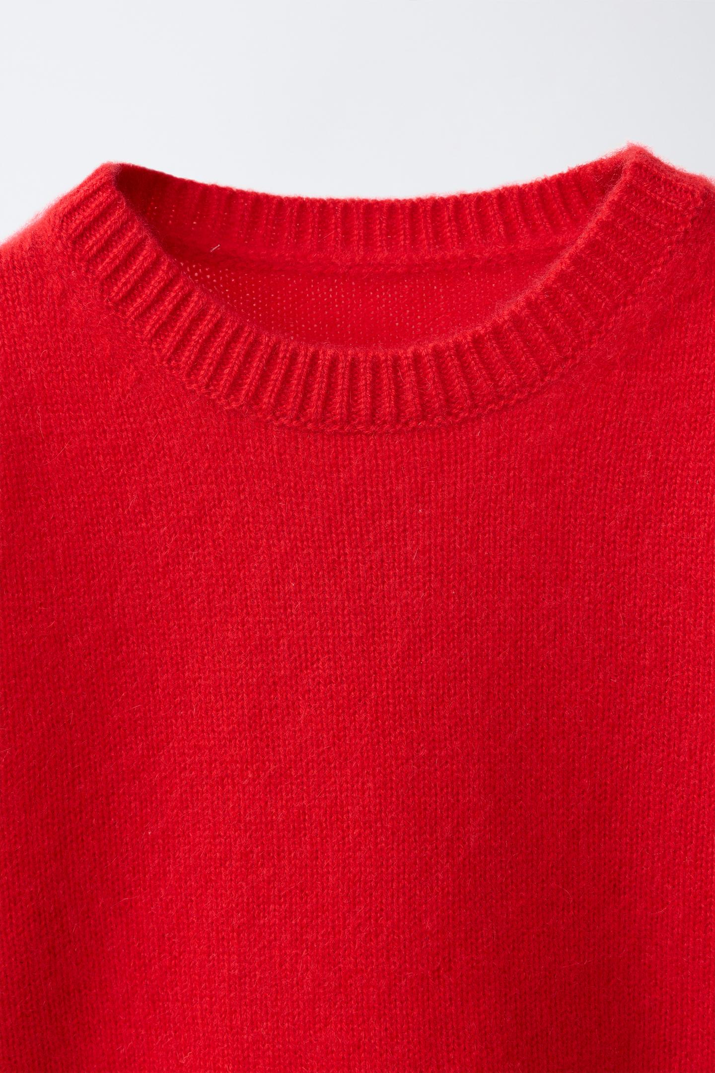 Детский свитер Zara Timeless - 100% Cashmere, цвет: Красный — фото 8