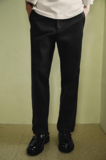SLIM FIT CHINO TROUSERS - Black by Zara