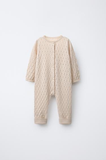 CONVERTIBLE FOOT KNIT JUMPSUIT COTTON, SILK AND CASHMERE - Cream by Zara - Image 2