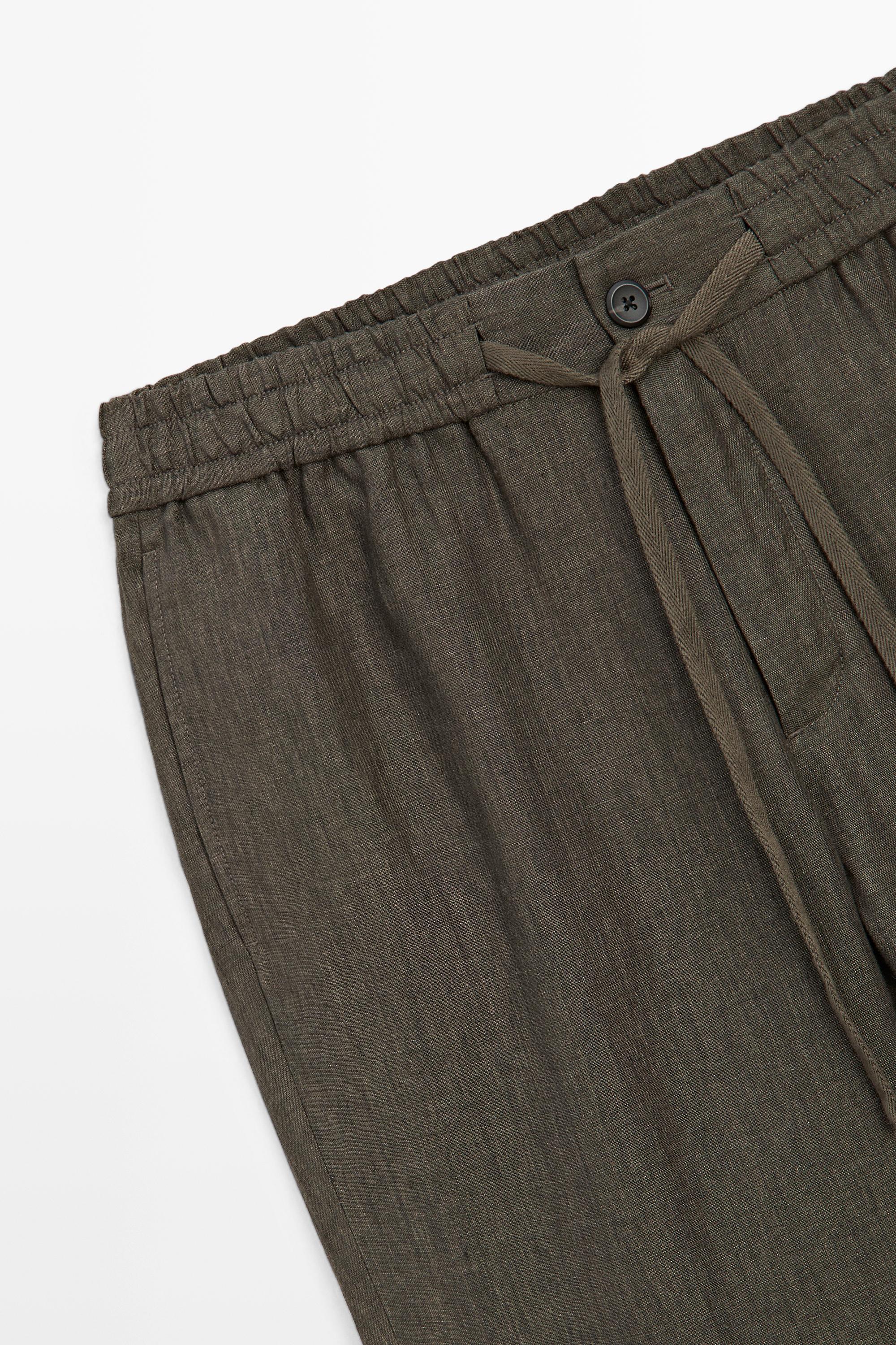100% linen jogger fit trousers