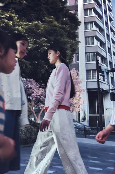 EMBROIDERED FLORAL SAROUEL TROUSERS - White by Zara