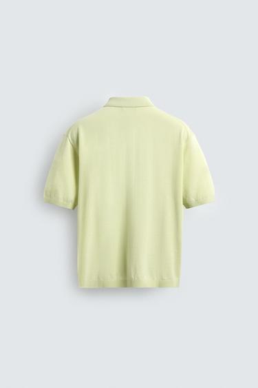 POLO EN MAILLE LÉGÈRE DE COTON - Turquoise doux de Zara - Image 7