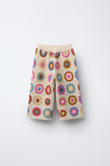 PANTALÓN PUNTO CROCHET - Multicolor de Zara