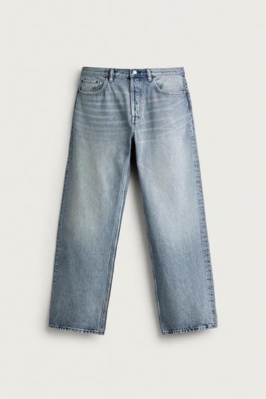 STRAIGHT-FIT LONG-LENGTH JEANS — Blue 1