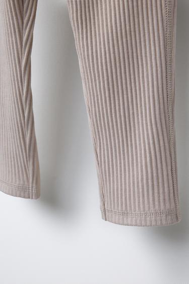 PLAIN RIBBED LEGGINGS WITH LABEL - Ice by Zara - Image 3