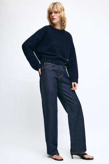 SUÉTER DE TRICÔ COM APLIQUE METÁLICO - Azul-marinho da Zara - Imagem 0
