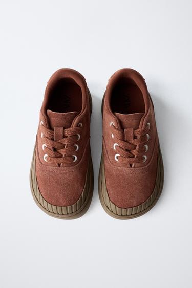 ZARA TIMELESS - LEATHER PLIMSOLLS - Brick by Zara - Image 4