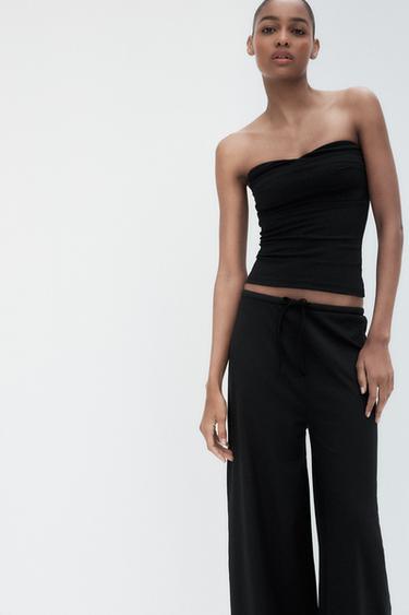 HAUT BUSTIER À TEXTURE - Noir de Zara - Image 4