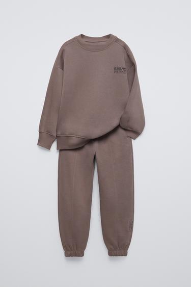SWEATSHIRT AND JOGGERS SET - Pale pink by Zara
