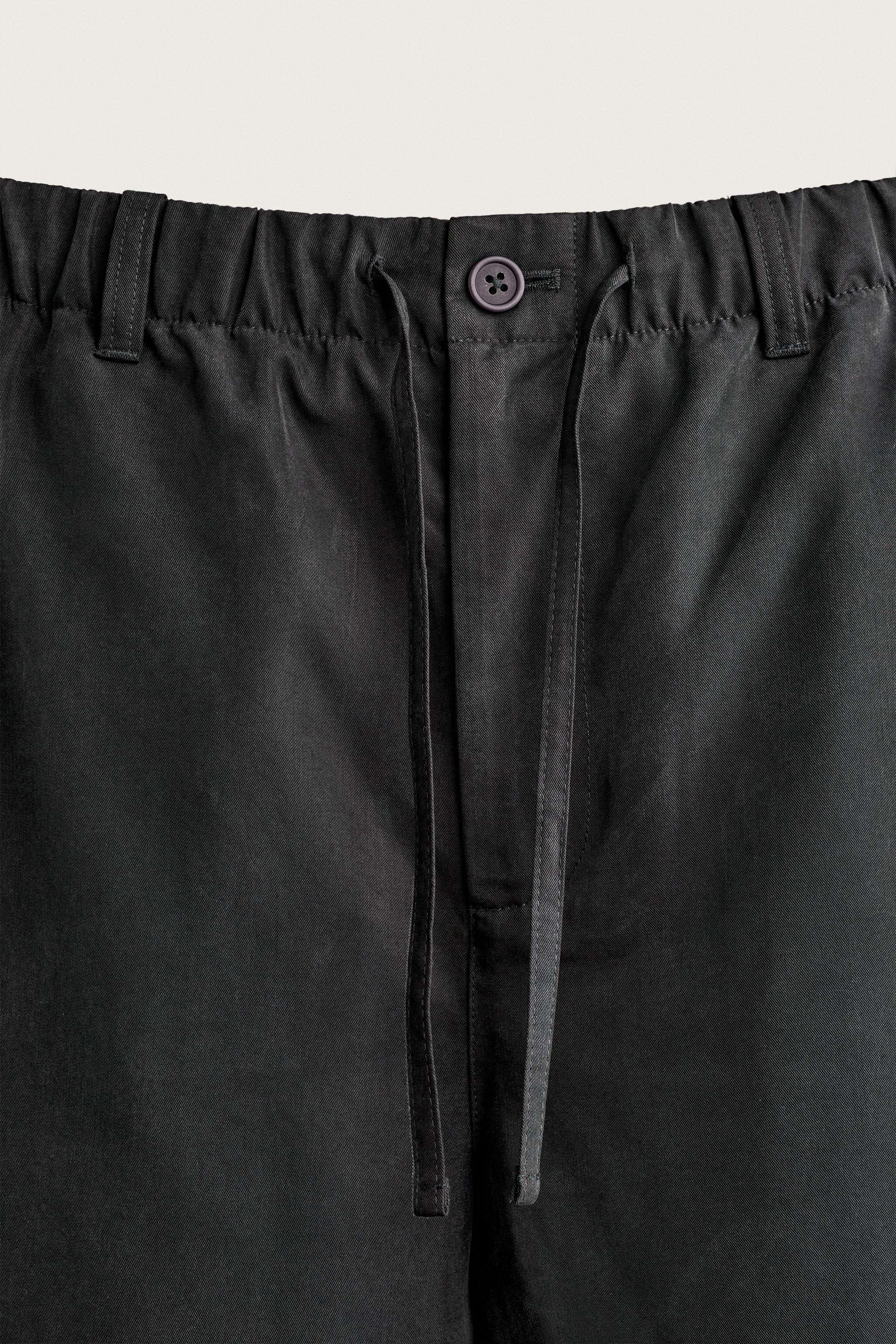 Zara RELAXED FIT DÖKÜMLÜ PANTOLON görsel 8