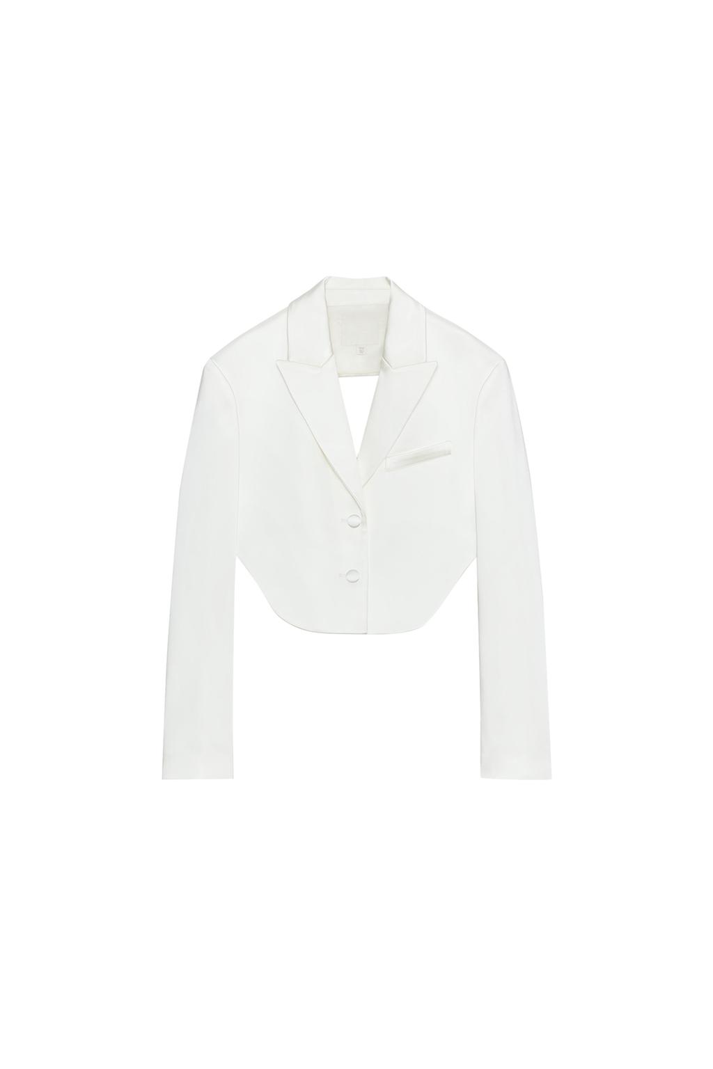 SATIN EFFECT CROP BLAZER WITH BACK VENT - image 3