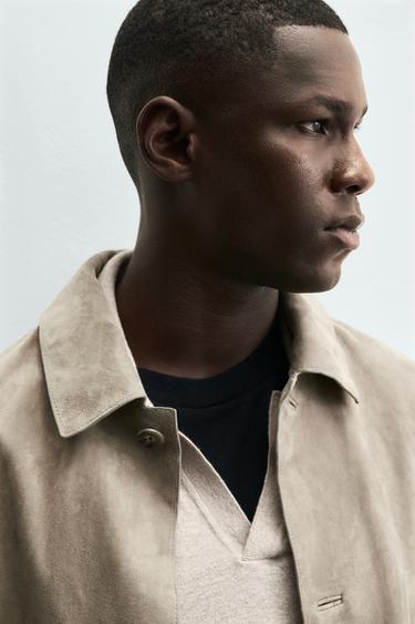 SUEDE LEATHER JACKET - Sand by Zara - Image 4