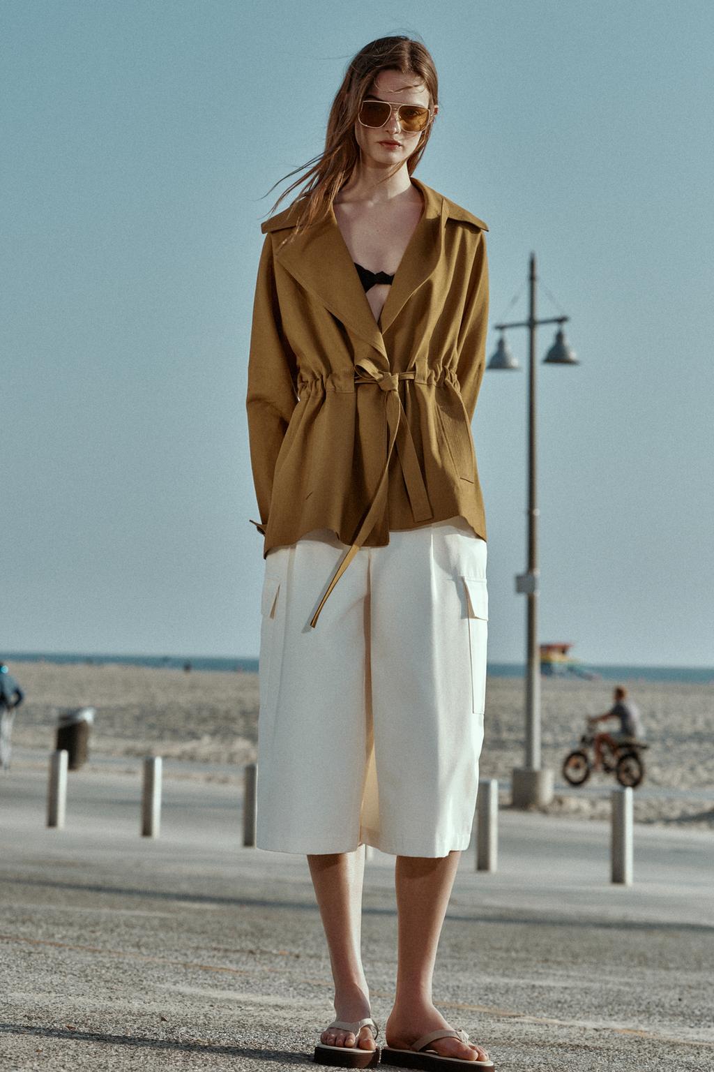 LINEN BELTED TRENCH JACKET - image 2