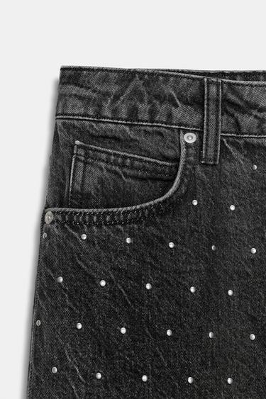 JEAN Z1975 AMPLE DROIT TAILLE HAUTE BRILLANTS - Noir de Zara - Image 10