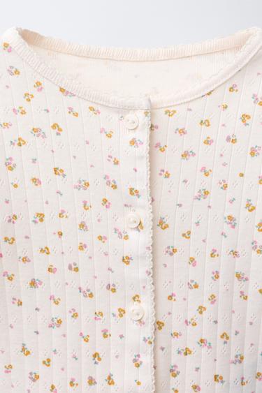 FLORAL PRINT JACKET, BODYSUIT AND LEGGINGS SET - Ecru by Zara - Image 7
