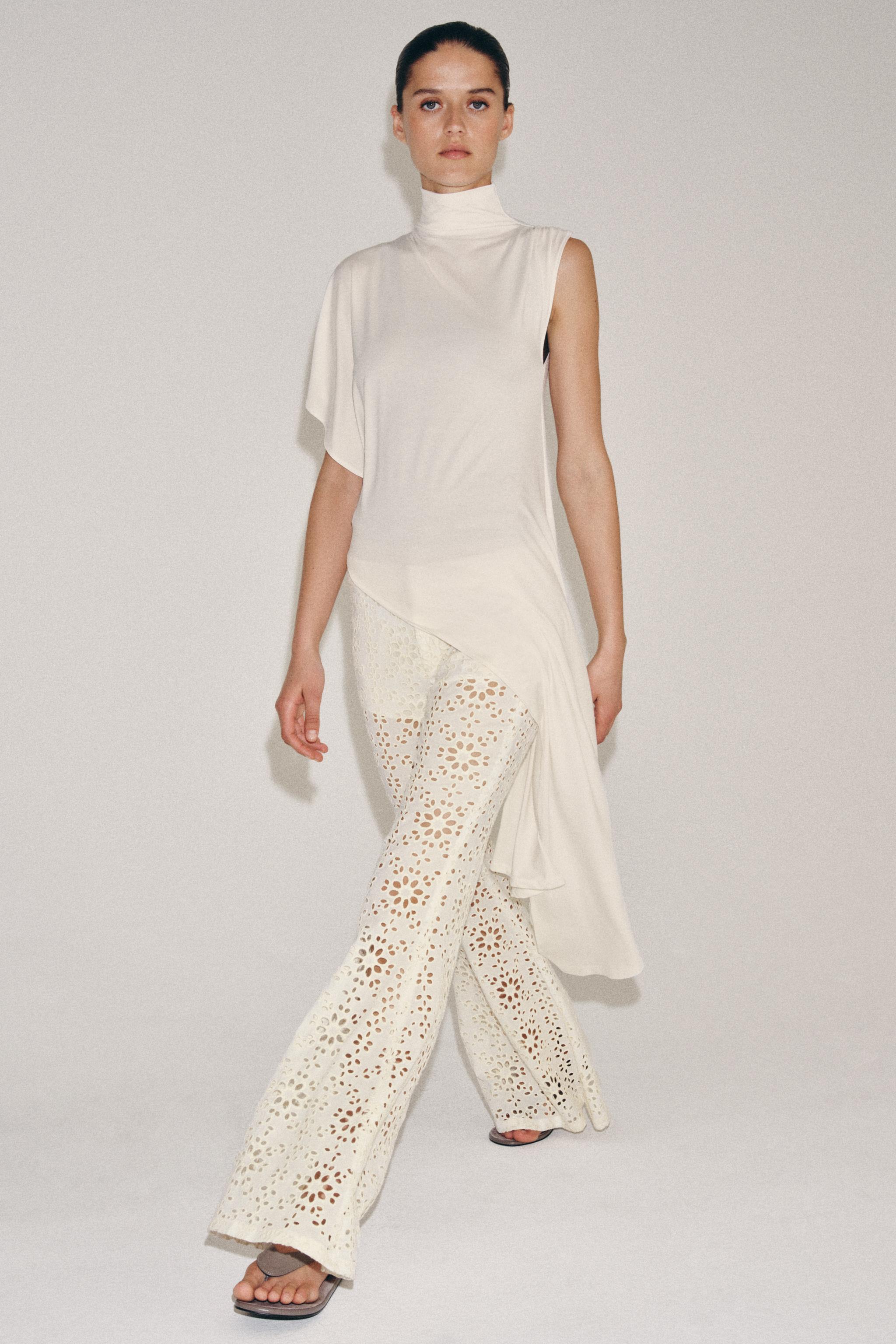 EMBROIDERED FLARE PANTS ZW COLLECTION
