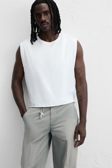 PANTALON CHINO IMPRIMÉ EFFET VINTAGE - Gris de Zara - Image 6