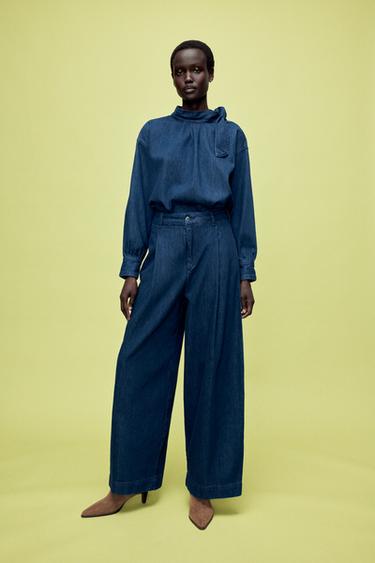 Z1975 TIE DETAIL DENIM SHIRT - Blue by Zara