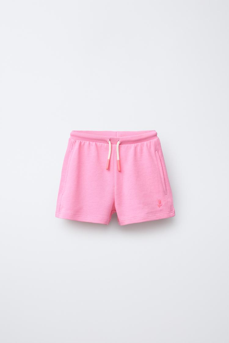 EMBROIDERED PLUSH SHORTS
