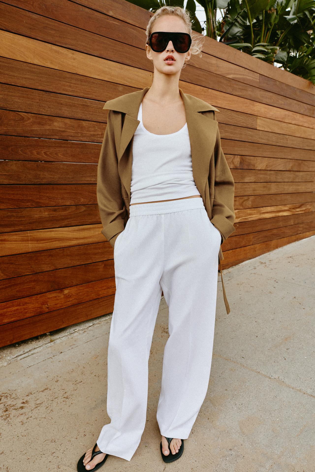ZARA LINEN STRAIGHT LEG PANTS