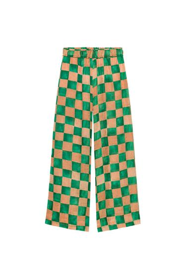 PANTALÓN PALAZZO CUADROS RAMIO ZW COLLECTION - Multicolor de Zara