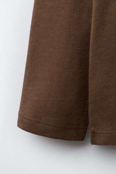 SLOGAN PRINT T-SHIRT - Brown by Zara - Image 3