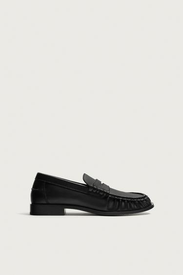 Zara DRESS PENNY LOAFERS - Black