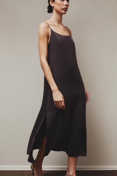 SILK NIGHTDRESS - Dark brown by Zara - Image 6