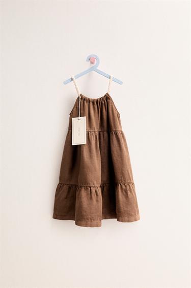 Zara ZARA TIMELESS - HALJINA SA PANELIMA OD 100% LANA – Smeđa