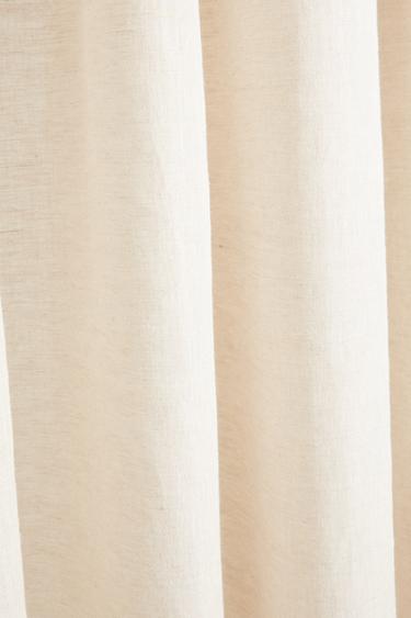DOUBLE WIDTH LINEN CURTAIN WITH MEDIUM OPACITY - Light beige by Zara - Image 4