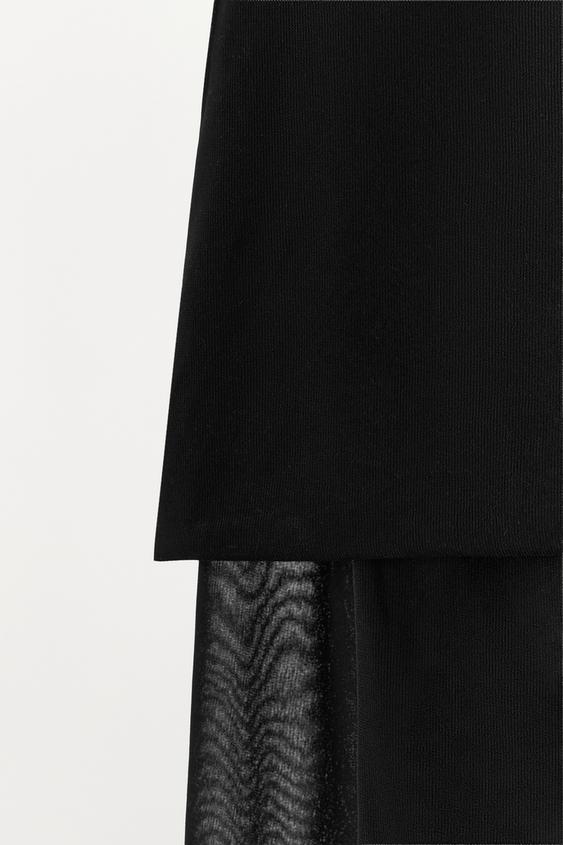 BODY SEMI-TRANSPARENT À COL DRAPÉ - Noir de Zara - Image 6
