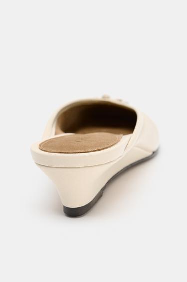 WEDGE SLINGBACK BALLET FLATS - White by Zara - Image 4