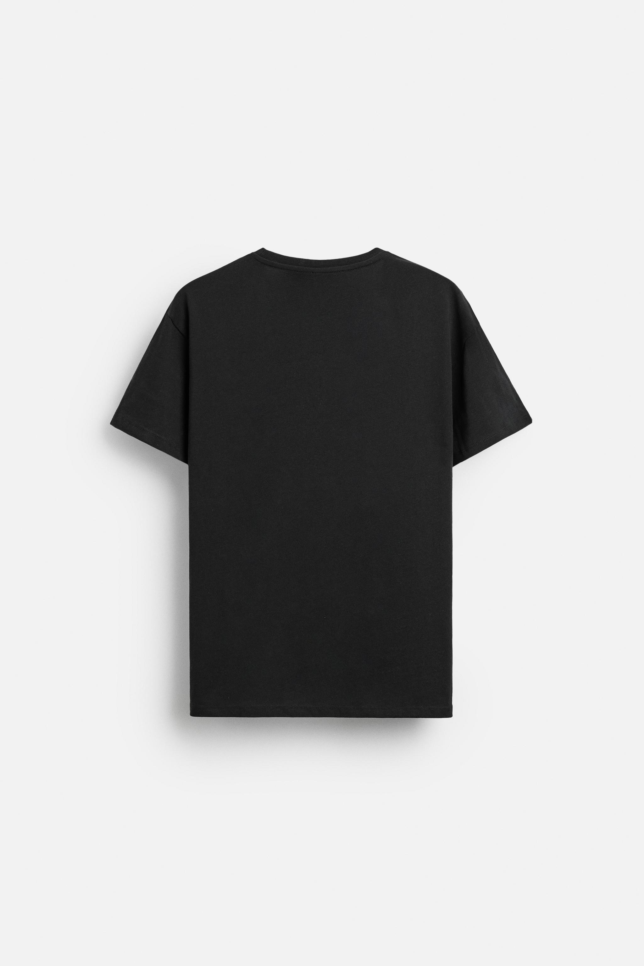 Zara Slim Fit T Shirt Black Men