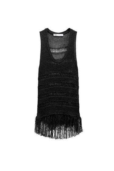 FRINGED KNIT TOP