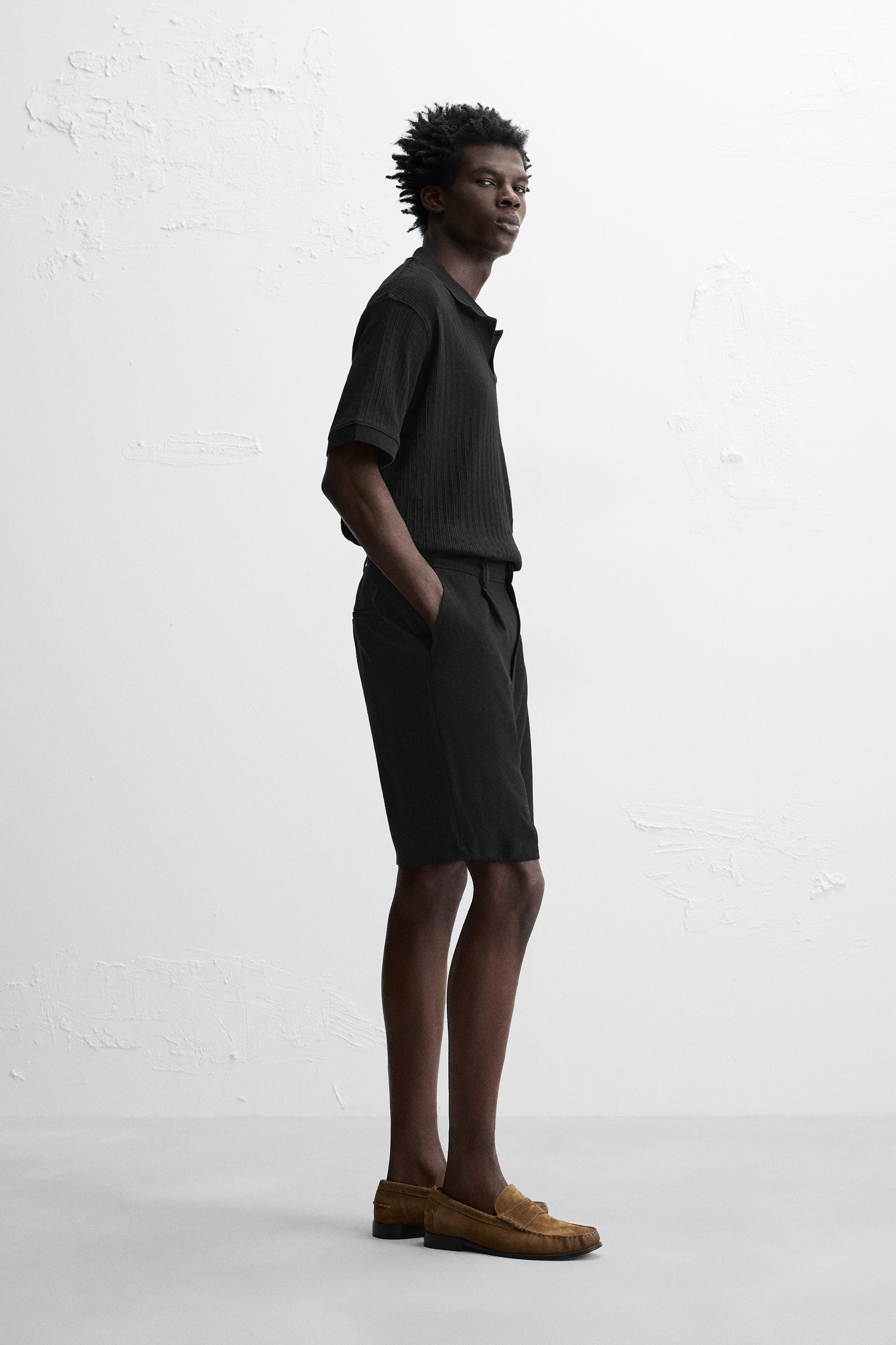 RIB TEXTURED POLO SHIRT - Black | ZARA United States