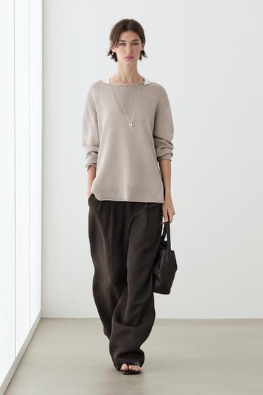 Zara 100% mercerised cotton sweater - Stone - Image 0