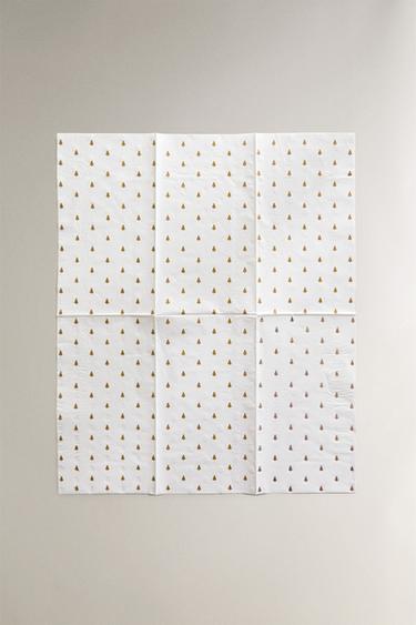 SET OF PAPER NAPKINS WITH SHINY CHRISTMAS MOTIFS (SET OF 30) - Golden by Zara - Image 1