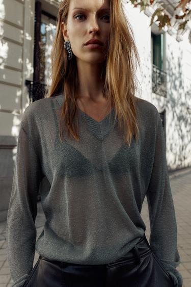 PENDIENTES FLOR PIEDRA - Gris antracita de Zara