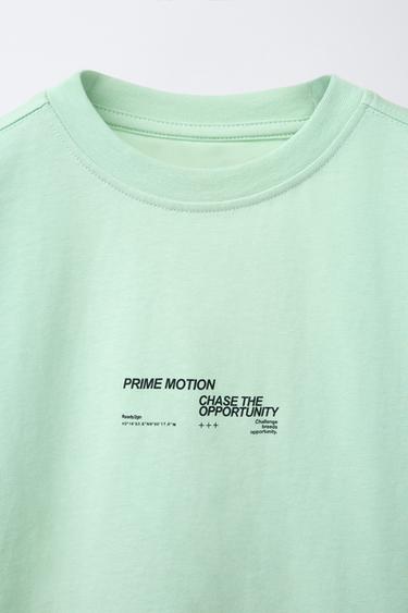 T-SHIRT SPORTY ÉTIQUETTE INSCRIPTION - Vert menthe de Zara - Image 2