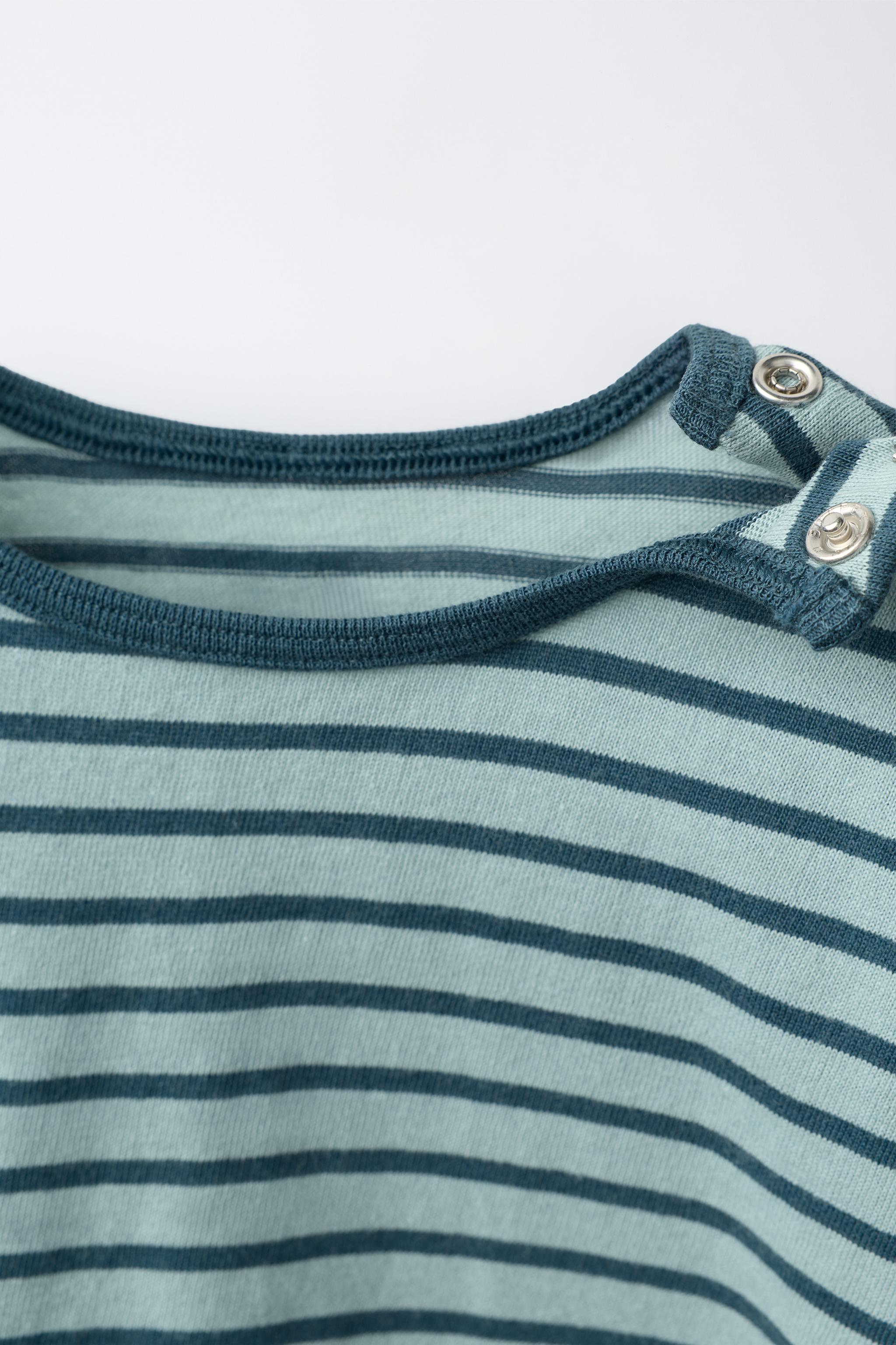 Детские футболки Zara STRIPED LABEL T-SHIRT — фото 4