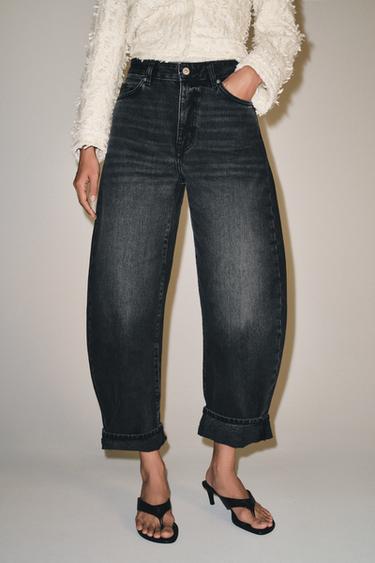 JEANS ZW COLLECTION CUFFED BALLOON TIRO MEDIO - Negro de Zara