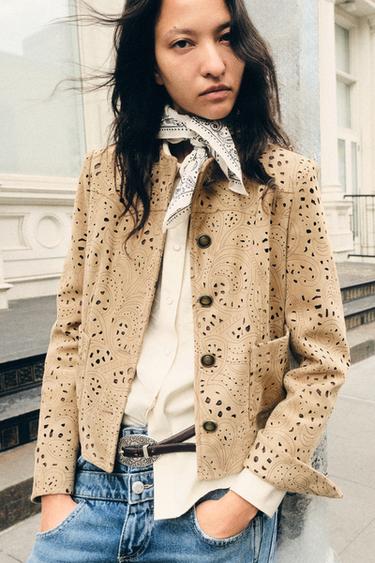 DIECUT FAUX SUEDE BLAZER - Mid-camel by Zara