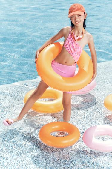 HEART DETAIL FLIP FLOPS - Coral Red by Zara